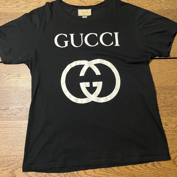 Gucci "GG" Mens XL Black and White T-Shirt - Picture 1 of 6